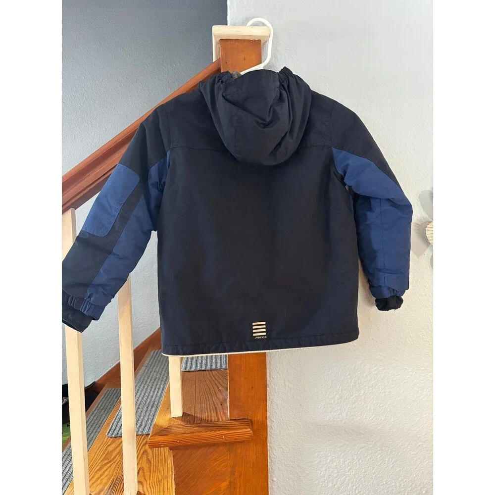 Lands’ end grow-a-longs blue winter jacket coat 7